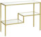 HOMCOM Console de Hall d'entrée avec 3 étagères en Acier et Verre trempé, 100x32x76 cm, Or