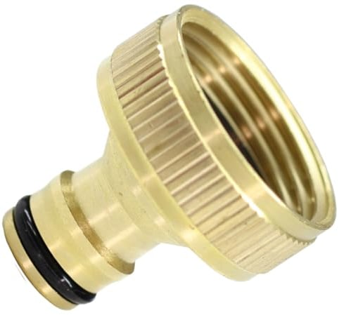 Schläfer 681202 | Raccord en caoutchouc à raccord rapide G 1 (Ø30 mm) femelle pour robinet jardin, raccord rapide eau, connecteur en laiton poli
