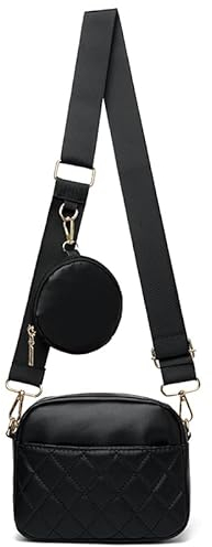 Casecret Umhängetasche Damen Handy Tasche Klein Schultertasche Crossbody Bag Handytasche zum Umhängen mit Geldbörse Münze Leder Universal für iPhone 14 13 11 Airpods 1 2 3 Pro Samsung Xiaomi Schwarz