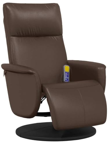 vidaXL Massagesessel mit Fußteil Braun Kunstleder