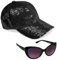 CityComfort Baseball Cap Mädchen, 2er-Set Verstellbarer Basecap & UV-Schutz Sonnenbrille Kinder - Geschenke für Mädchen (Schwarz)
