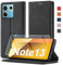 Handyhülle für Xiaomi Redmi Note 13 5G Hülle Leder[Mit Schutzfolie]für Xiaomi Redmi Note 13 5G Hülle Klappbar Leder Flip Wallet Stoßfeste Case Schutzhülle Klapphülle für Redmi Note 13 5G Hülle Holster