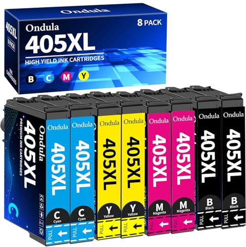 Ondula 405XL Patronen Kompatibel für Epson 405 XL Multipack für Epson WF 4825 Druckerpatronen WF-4820 WF-3825 WF-3820 WF-3820DWF WF-4825 WF-4830DTWF WF-7840DTWF WF-7830DTWF (8er-Pack)