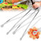 Pipihome 2Pcs Grillzange Mit Rädchen, BBQ Würstchen Wendezange, Grillzange Edelstahl, BBQ Grillzange Würstchen Dreher, Wurstzange Grillzangen, BBQ Zubehör