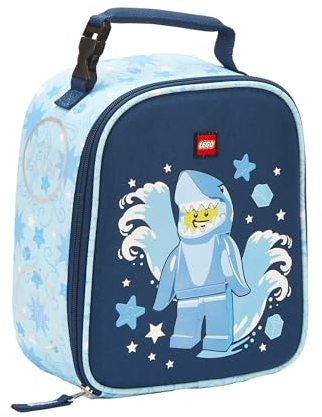 LEGO Lunchbox mit Charakteren, isoliert, weich, wiederverwendbar, für Jungen und Mädchen, perfekt für Schule oder Reisen, Mahlzeiten-Tragetasche – Shark Guy, Shark Guy, Einheitsgröße, Brotdose
