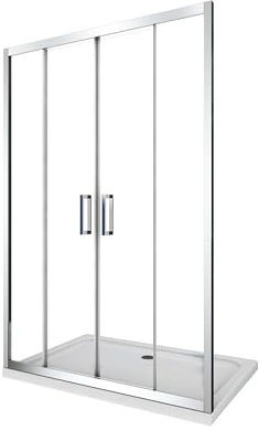 Porta Parete Doccia 160 cm 2 ante Scorrevoli in Cristallo trasparente 6mm H190 Four