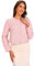 Allegra K Veste en Tweed à Carreaux Femme Col Rond Blazer Courte Boutonnée Veste d'hiver Chaude Élégante Rose L