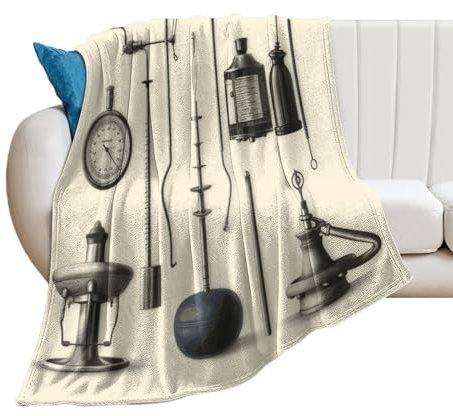 Überwurfdecke, weiche, gemütliche Bettdecke, medizinische Geräte und Instrumente, Flanelldecke, 127 x 152 cm, atmungsaktive Decke für Couch, leichte Decken, antistatische Überwurfdecke für Sofa,