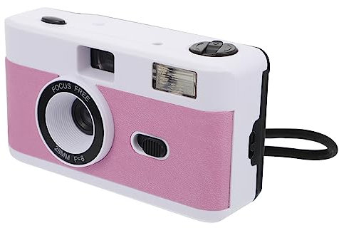 CAXUSD 1 PC Retro Film Camera Retro Camera Reusable Camera Mini Camera Vintage Camera Portable Camera Film Camera Mini Camera for Vintage Film Camera Flash Light Abs White