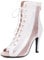 YCALCP Stivali da Ballo Latino Donna Bianco Punta Aperta con Lacci Salsa Scarpe da Ballo Performance, 36 EU