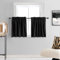DONREN W24 by L24 Inches Long Short Tier Curtains for Small Window -2 Panels Half Window Curtains Blackout Curtain for Kitchen,Cabinet,Basement,Camper,Black