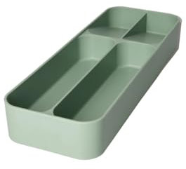 Brandani Portaposate Verde Salvia con 4 Comparti in PP/TPR - SKU 55115 - Organizzatore per Posate da Cucina