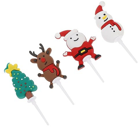 SHOWERORO Lot De 4 Décorations De Gâteau En Forme Darbre De Noël