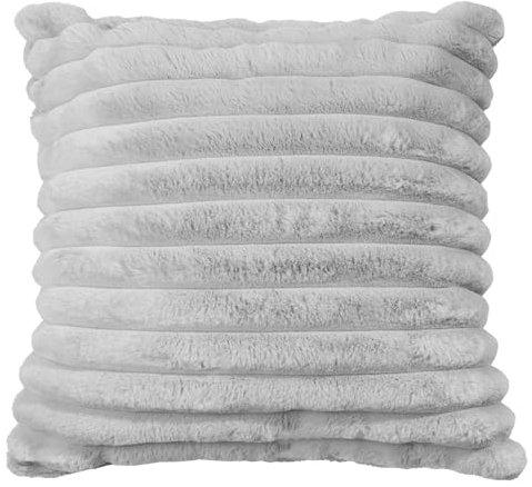 Gözze Kissen - Silbergrau - 45 x 45 cm - mit Reißverschluss - Breitcordoptik