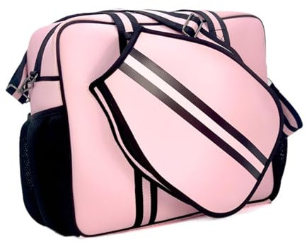 F Fityle Sac de Pickleball Sac de Pickleball Sac de Sport Sac de Raquette Résistant à l'eau Portable Sac de Transport de Raquette de Pickleball Sac de, Rose et Noir