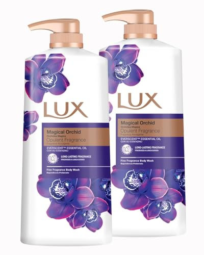 LUX Body Wash, Magical Orchid with Juniper Oil - Gentle & Soothing Skin Care, Nourishing Body Cleanser, Aromatic Bath Soap, Shower Gift for Women - Pack of 2 1L