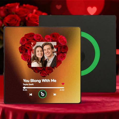 Kühlschrankmagnet mit Musik Personalisierte Foto Geschenke für Frauen Männer Lustige Spotify Magnete Bilderrahmen Selbst Gestalten für Ihn Sie Freundin Freund Paare Geburtstag Valentinstag Weihnachten