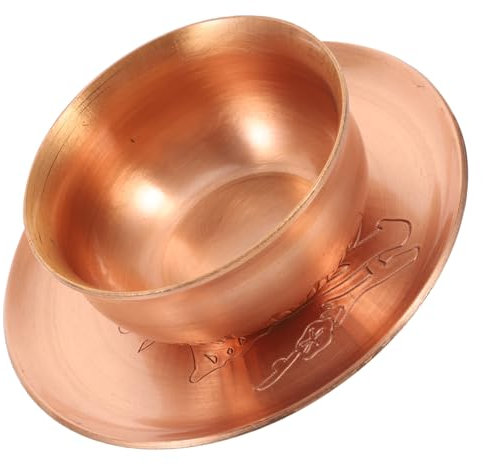 HAWILLOSCH Vintage Chalice Buddhist Offering Plate Copper Decor Bowl Ritual Incense Burner