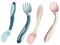 GARVALON 2juegos Cucharas y Tenedores Para Bebés Utensilios Flexibles y Seguros Para Alimentación Para Comidas y Papillas