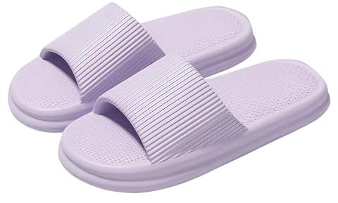 Milaloko Femmes Hommes Chaussons de Douche Sandales de Douche Antidérapantes de Salle de Bain Unisex Slip On Pantoufles pour la Maison Salle de Bains Intérieure Piscine