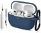 YLK Custodia per Airpods Pro 2 Custodia Cover, Silicone Protective Case for Apple Airpods Pro 2nd/1st Generation Charging Case with Moschettone and kit di pulizia (Blu scuro)