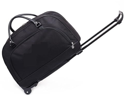 Rolling Duffle Bag Mit Rädern Reisekoffer, Trolley-Tasche mit Rollen, großes Fassungsvermögen, Gepäcktaschen, faltbar, for Damen und Herren, Handgepäck, Handgepäck(Black)