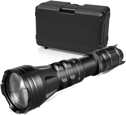 2001D LED VCSEL IR 940NM 850 NM Linterna Fresnel Fresnel Zoom Visión Nocturna Dimmer Swtich Torch Máx.1000 Metros, antorcha IR 850nm, con batería de 18650