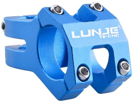 Azarxis Fahrrad Vorbau 25.4mm 31.8mm, 45mm Aluminium Kurze Lenkervorbau für Rennrad, Mountainbike, MTB, BMX (Blau - 31.8mm)