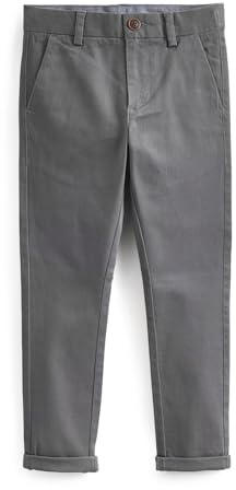 NEXT Jungen Chinohose mit Stretch (3-16 Jahre) – Skinny Fit Holzkohle Grau Numeric_158