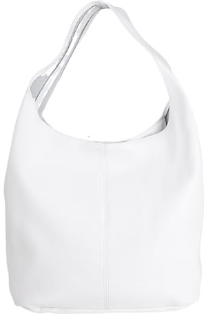 MIRROSI Beuteltasche Damen aus Echtleder – Made in Italy – Shopper & Tragetasche 33x32x16 cm – Handtasche mit viel Stauraum – Leder Schultertasche