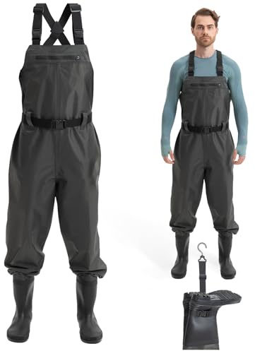 hydroleap Fishing Waders for Men, 2-Ply Nylon/PVC Waterproof Fishing Hunting Waders for Men Wome, Waders with Slip-Resistant PVC Boots and Boot Hanger