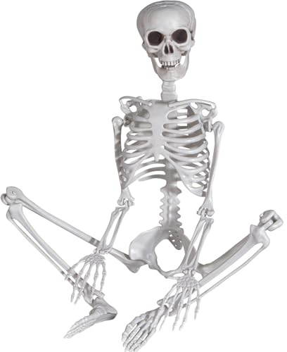 Scheletro per Halloween, in plastica, 90 cm, con articolazioni mobili, per Halloween, casa, giardino, casa, terrazza, decorazione (1 Pezzi)