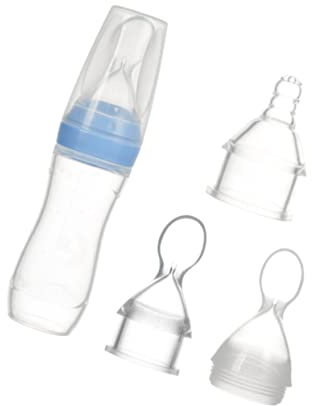 PartyKindom 3 Stück Babyflasche Mit Löffelkopf Aus Flexiblem Material Ergonomisches Design Für Junge Und Mädchen Leicht Zu Reinigen Tragen Für Milch Saft Und Medikamente Tragbar Für Reisen Und