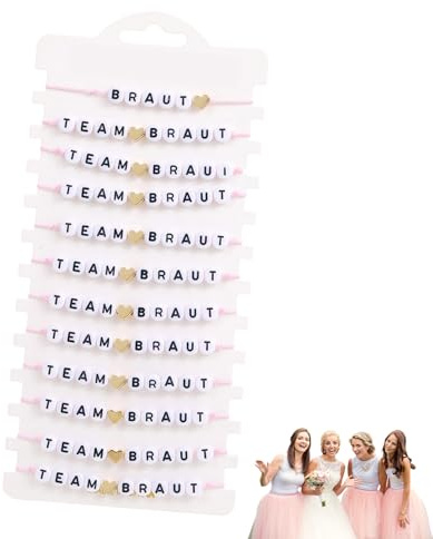 12Stk JGA Armbänder Set,JGA Accessoires Frauen,Team Braut ArmbäNder,Junggesellenabschied Frauen,Team Bride Bracelets,Bachelorette Party Accessories,JGA Deko für Hochzeitsgeschenke,Brautjungferngruppen