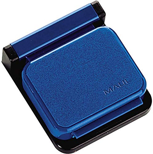 MAUL, Pinzas magnéticas con imán, autoadhesivas, 36 x 40 x 12 mm, 10 unidades, color azul