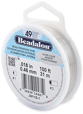 Beadalon 0.46 mm Diameter 31 m Reel 49 Strand Wire, Silver