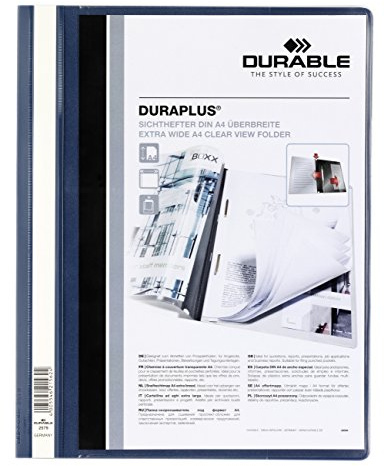 DURABLE 2579 07 Angebotshefter Duraplus, strapazierfähige Folie, DIN A4, dunkelblau