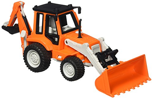 Driven Micro 2-in-1 Bagger Spielzeug 18 cm und Frontlader Radlader mit Geräuschen – Spielzeug LKW mit Funktionen für Kinder ab 3 Jahren