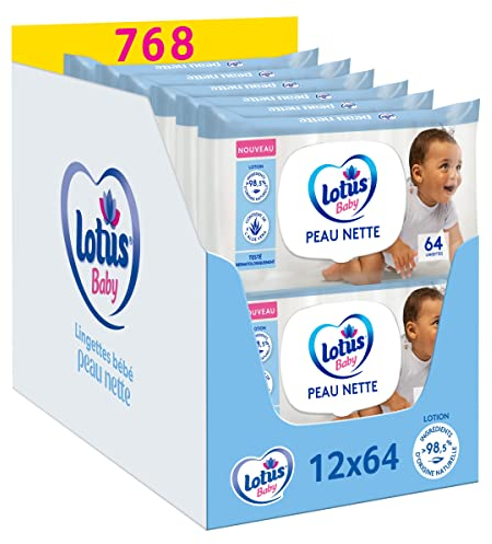 Lotus Baby Peau Nette Lingettes Bébé - Pack de 12x64