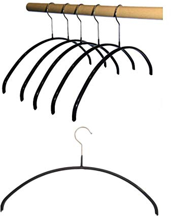 Hagspiel 10 STK. Kleiderbügel aus Metall, rutschhemmend beschichtet, schwarz für Damen Länge 40 cm