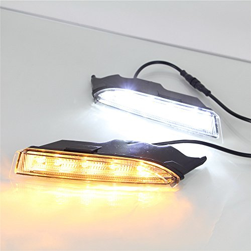 July King LED Tagfahrlicht für Scirocco R 2010-2014, Weiß DRL + Streamer Gelb Blinker