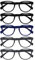 OPULIZE Pop Lesebrille 5er Pack Keck Rund Matt Rahmen Federscharniere Kratzfest Schwarz Blau Grau Herren Damen RRRRR2-11377 +3.50