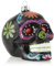 com-four® Weihnachtsbaumschmuck Totenschädel - Weihnachtsanhänger für den Christbaum - Weihnachtsbaum Deko aus Glas - Dia De Los Muertos (01 Stück - schwarz/rote Augen)