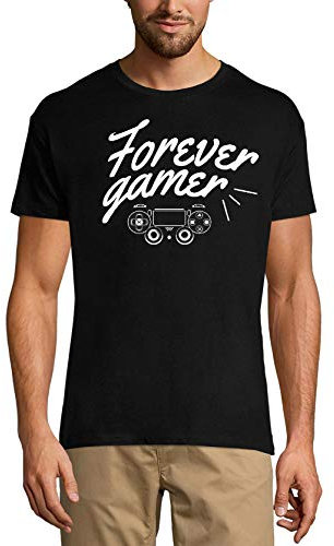 Herren Grafik T-Shirt Forever Gamer - Spiel-Controller Gamepad – Forever Gamer - Game Controller Gamepad – Öko-Verantwortlich Vintage Jahrgang Kurzarm Lustige Druck Geburtstag Geschenk Mann Dun