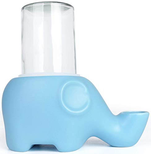 DHGTEP Cat Drinking Water Fountain Ceramic Pet Mate Water Dispensers Fountain Cat Bowl Elephant Shape Anti-flip Cats Kittens Dogs (Color : Blue)