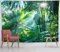 LB Wandteppich Dschungel Wandtuch Tropisches Palmblatt Wandbehang Grüne botanische Pflanze Tapisserie für Wohnzimmer Schlafzimmer Wohnheim Wanddeko,235x180cm