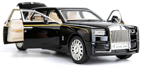 BDTCTK 1/32 Rolls-Royce Phantom Model Car,Zinc Alloy Pull Back Toy car with Sound and Light for Kids Boy Girl Gift (Black)
