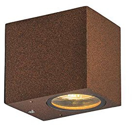 Qazqa - Industrie I Vintage I 4er Set Industrie-Außen Wandleuchten rostbraun IP44 - Baleno I I Außenbeleuchtung - Aluminium Rechteckig - LED geeignet GU10