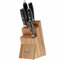 Eden Classic Damast Set di 6 Coltelli con Ceppo EQ2030-S03 Coltello Trinciante,Coltello da Chef,Coltello per Sbucciare,Coltello da pane,Acciaino e Ceppo Portacoltelli in Legno