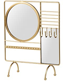 Adda Home Joyero, Metal, Dorado/Espejo, 25X10X31 CM